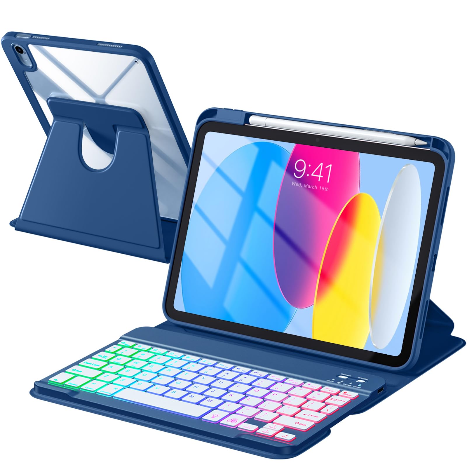 Compatible with iPad 11th 10th Generation Case with Keyboard