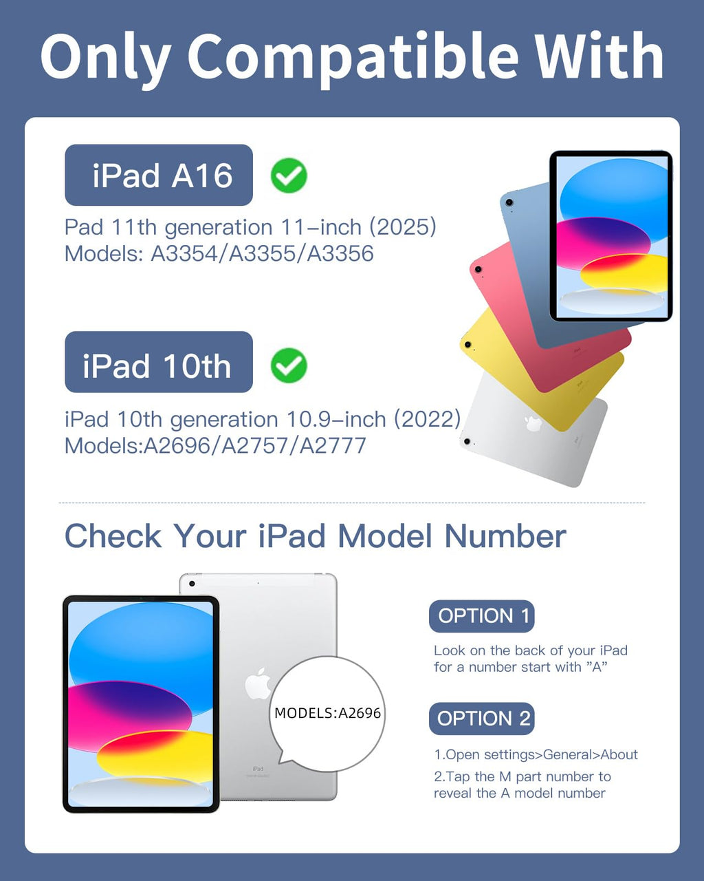 Compatible with iPad 11th 10th Generation Case with Keyboard