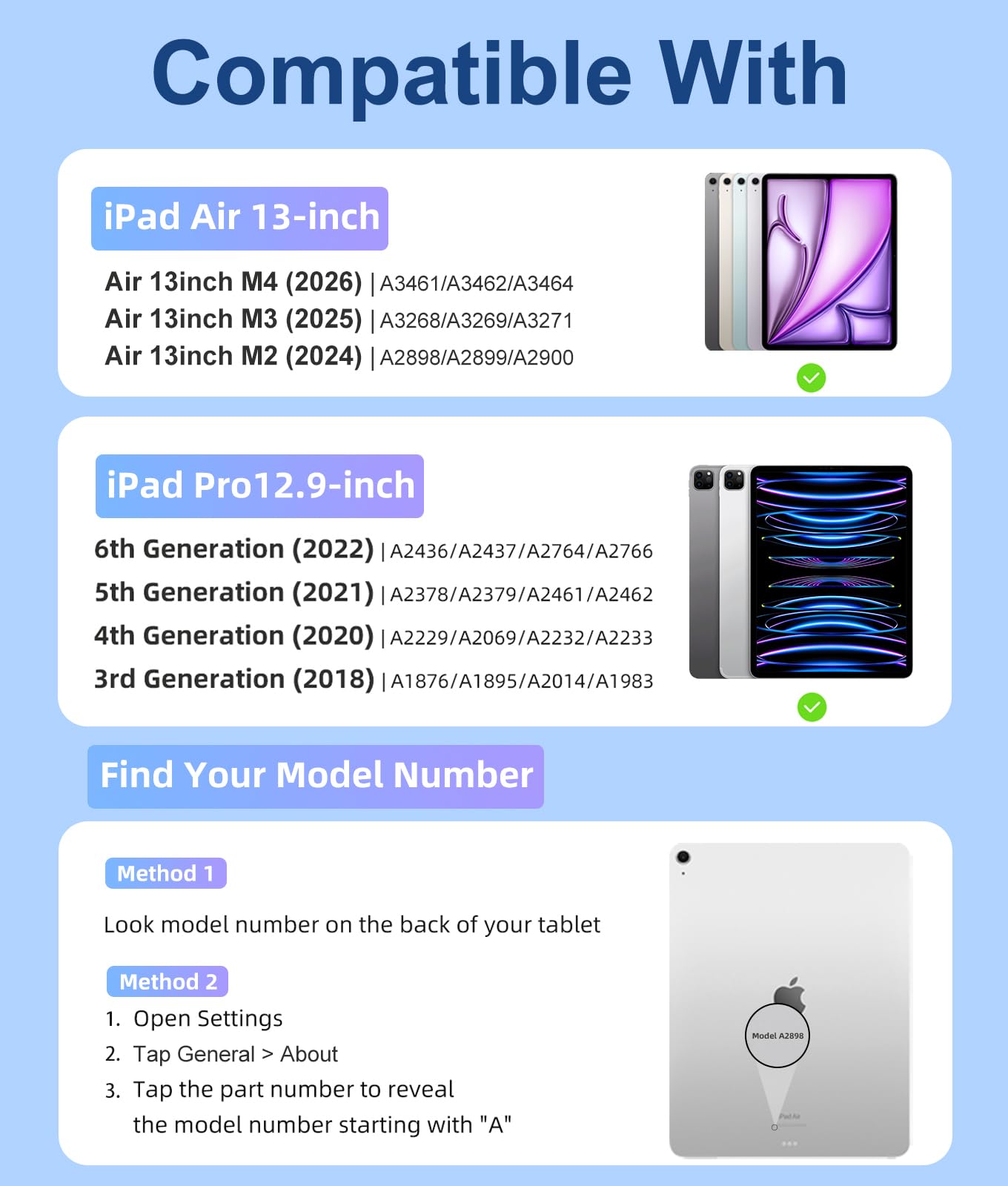 Compatible with iPad Air 13-inch Case Keyboard (M4/M3/M2)