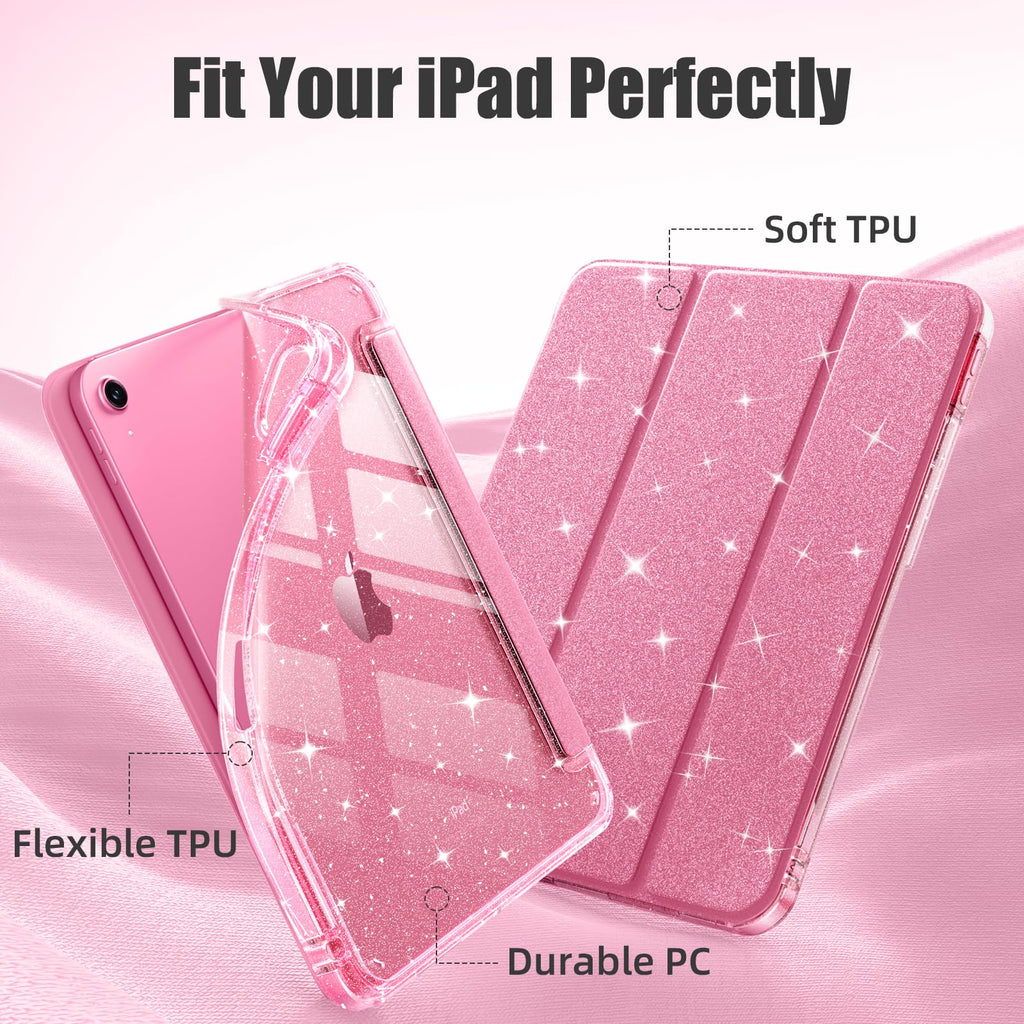 Case for iPad A16 Case, Compatible with iPad 11th Generation Case 11 Inch 2025, iPad 10th Generation Case 10.9 Inch 2022 with Pencil Holder for Women Girls