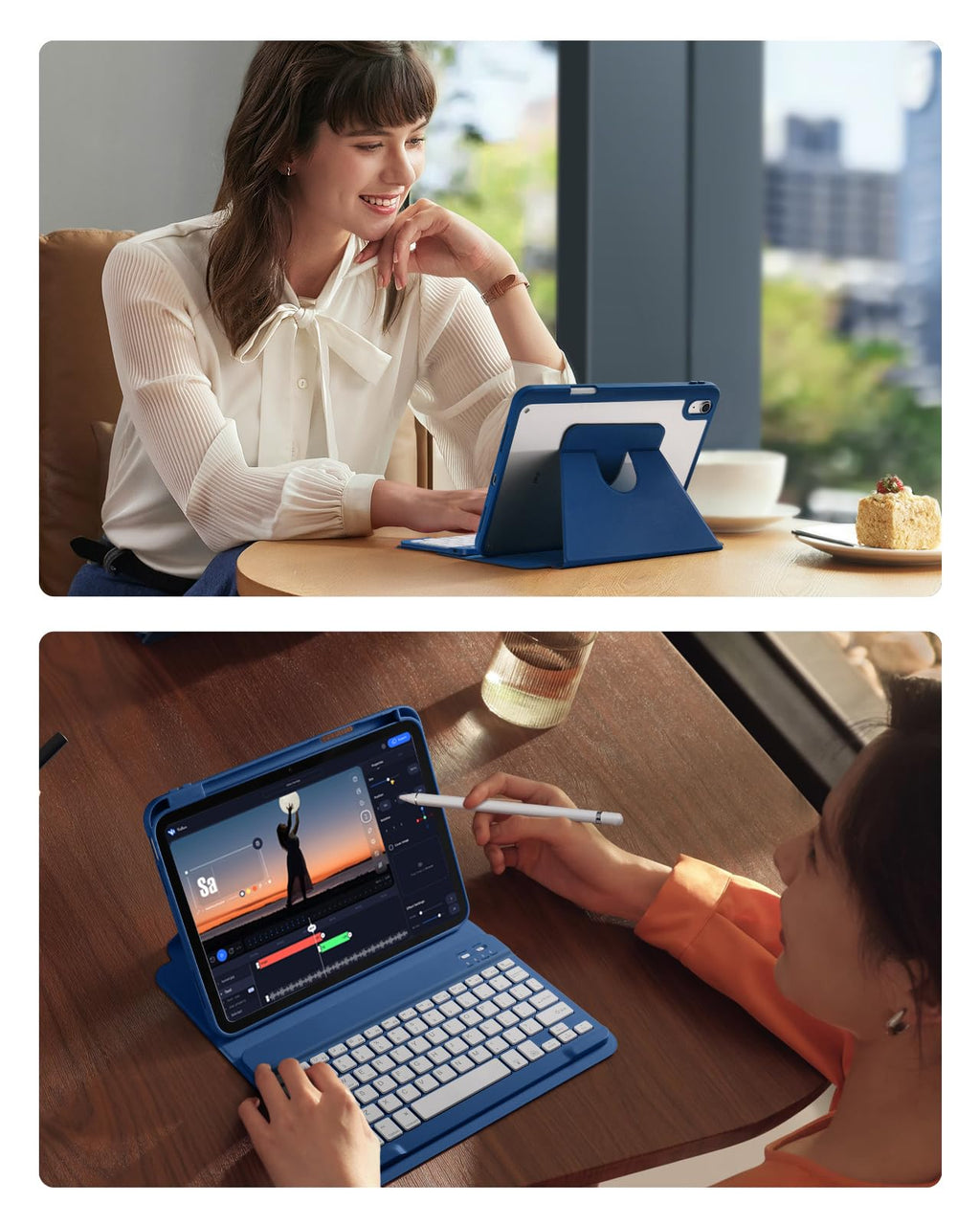 Compatible with iPad 11th 10th Generation Case with Keyboard