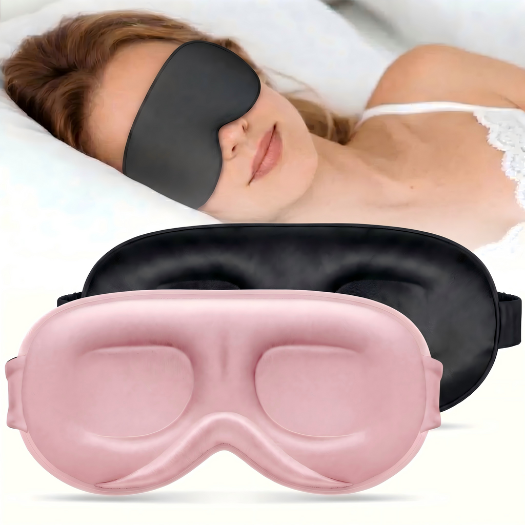 Getino 3D Sleep Masks for Women Men, Soft Blackout Eye Masks for Sleeping for Side Sleepers, 2 Pack