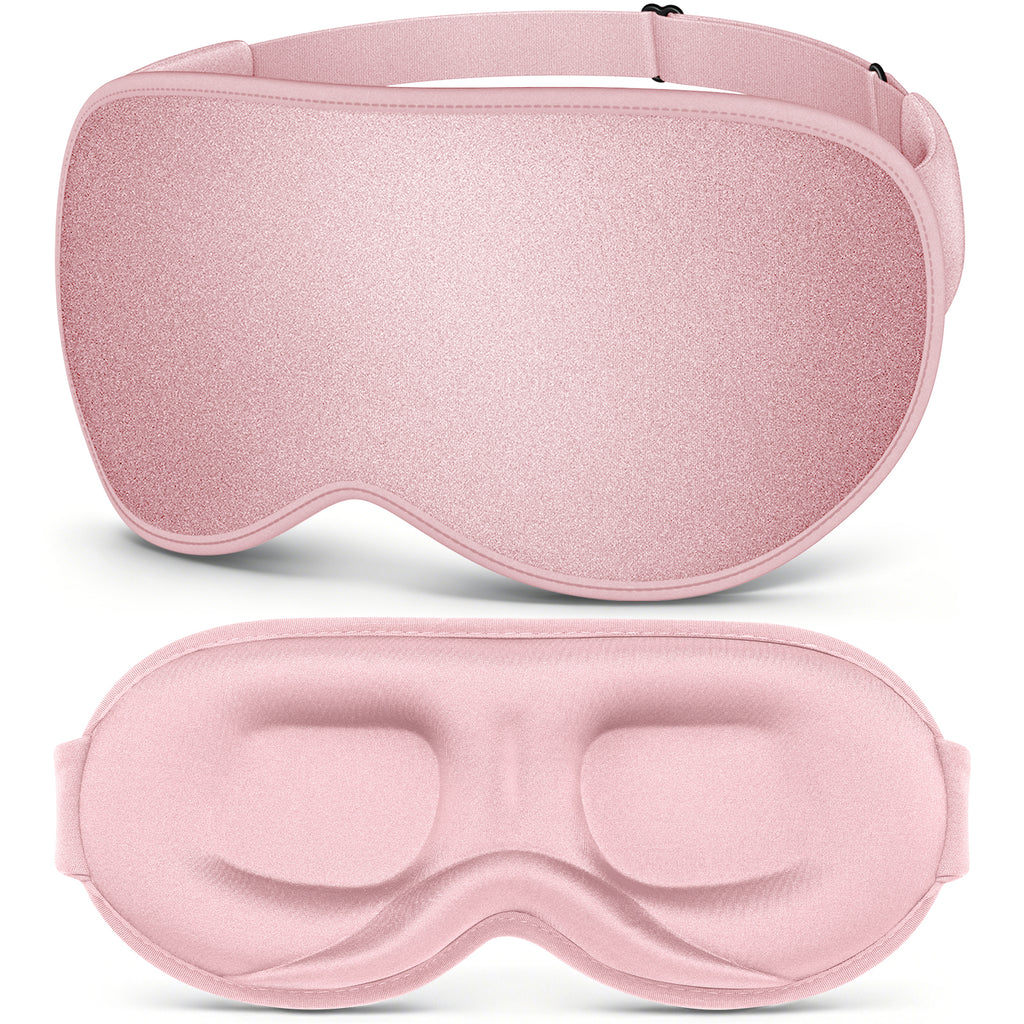 Getino 3D Sleep Masks for Women Men, Blackout Soft Eye Masks for Sleeping, Cotton, Pink