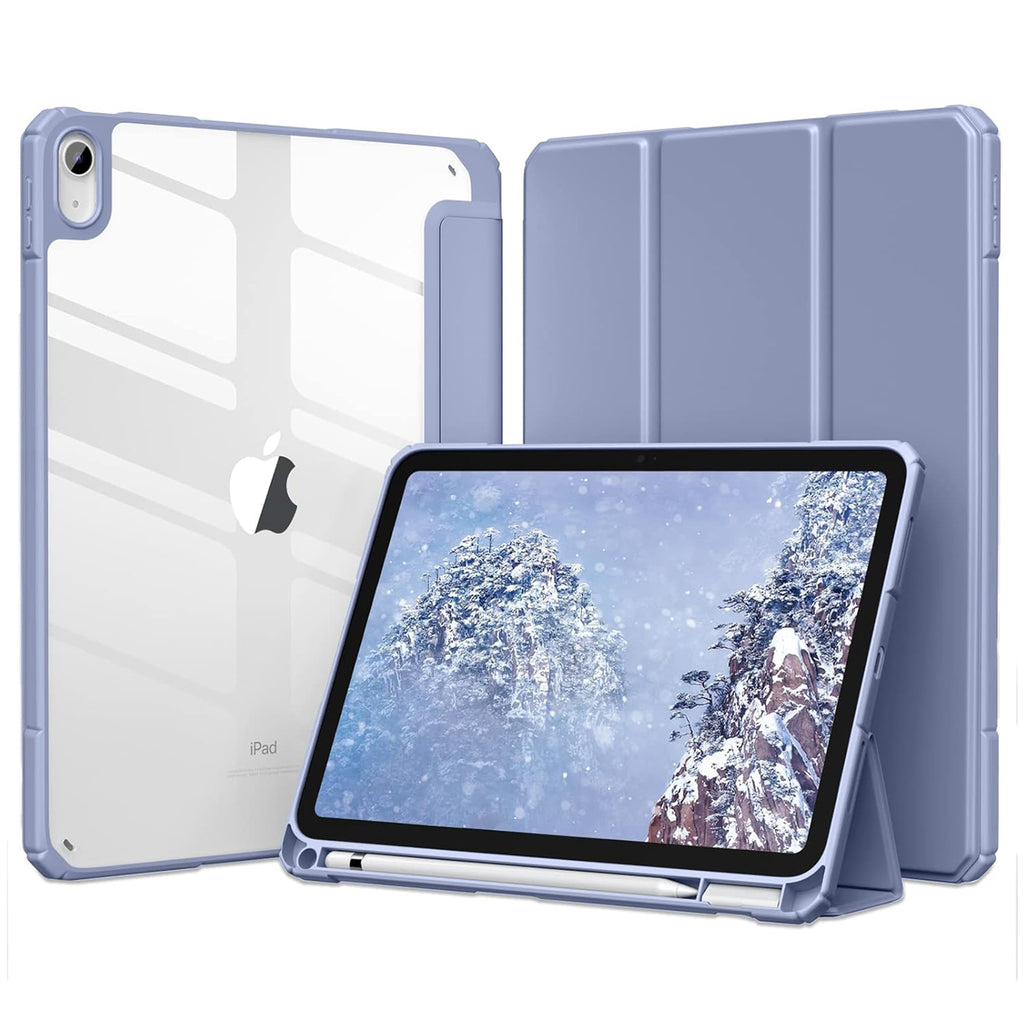 Getino Compatible with Apple iPad 10th/11th Generation A16 Case 11 inch Clear Back Cover with Pencil Holder, Navy Blue
