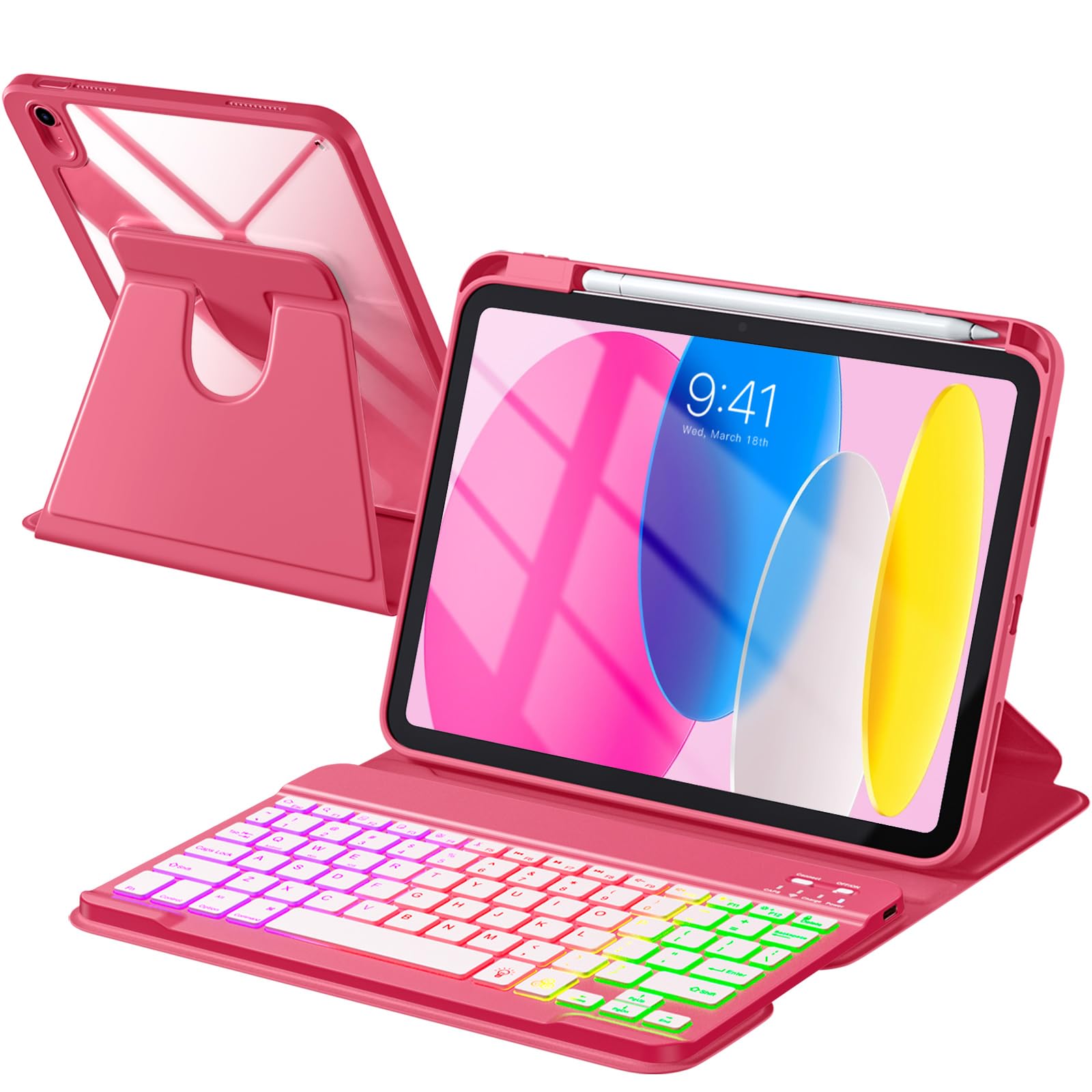 Compatible with iPad 11th 10th Generation Case with Keyboard