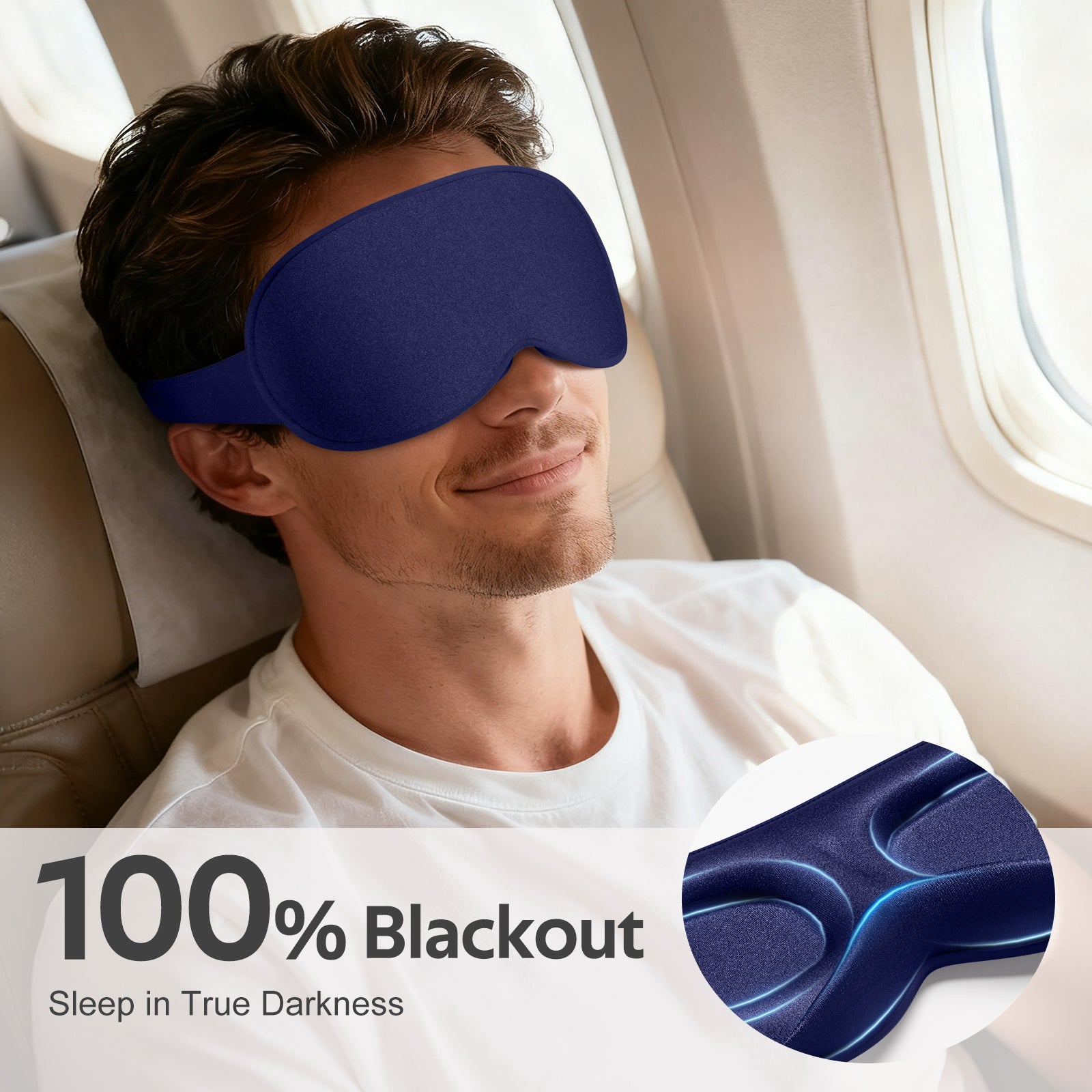 Getino 3D Sleep Masks for Women Men, Soft Blackout Eye Masks for Sleeping for Side Sleepers, 2 Pack