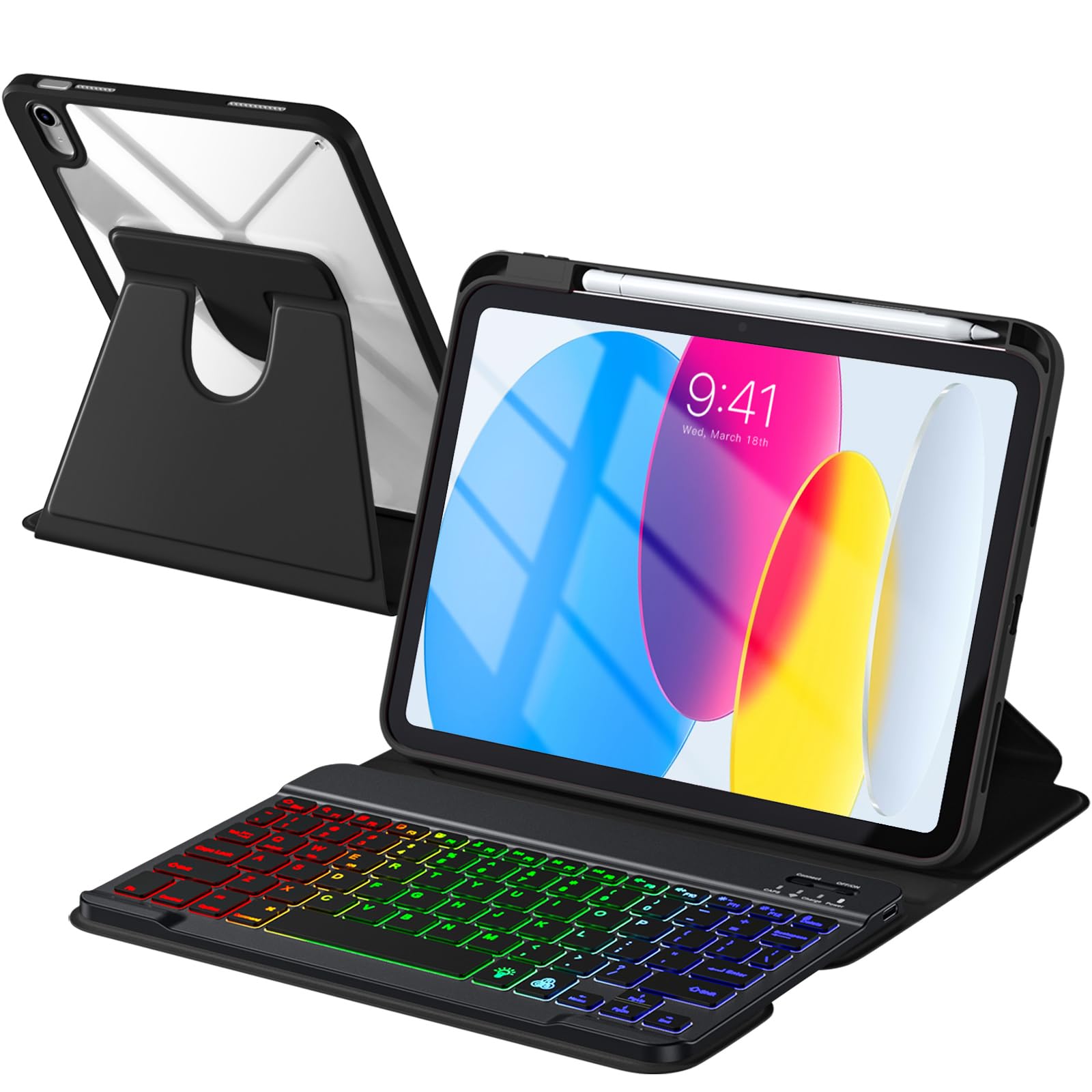 Compatible with iPad 11th 10th Generation Case with Keyboard