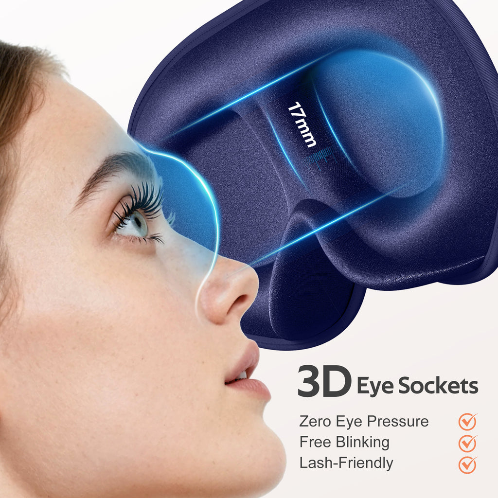Getino 3D Sleep Masks for Women Men, Soft Blackout Eye Masks for Sleeping for Side Sleepers, 2 Pack