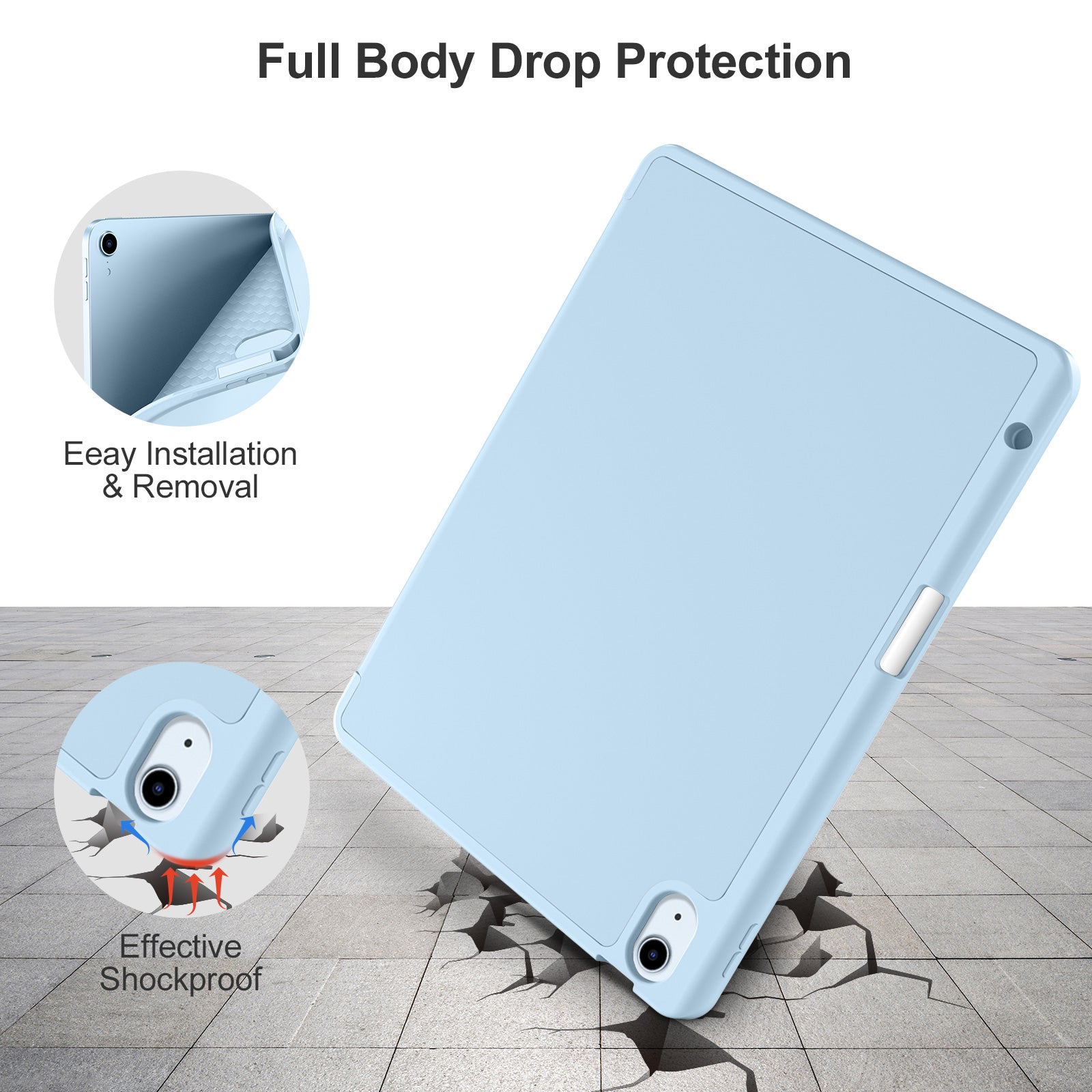 Getino Compatible With iPad Air 11 inch (M4/M3/M2) /Air 5th/ Air 4th Generation Case with Pencil Holder