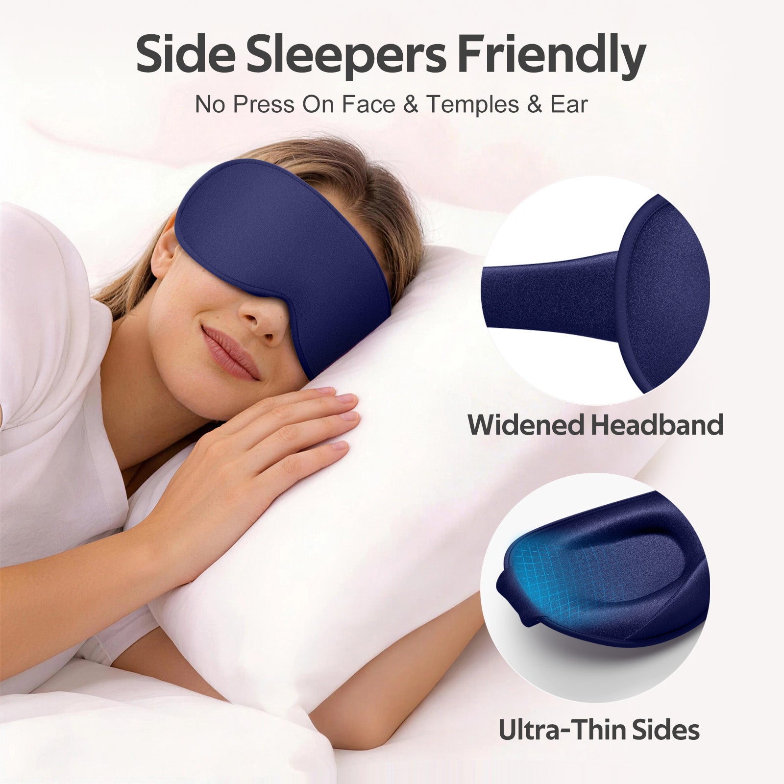 Getino 3D Sleep Masks for Women Men, Soft Blackout Eye Masks for Sleeping for Side Sleepers, 2 Pack
