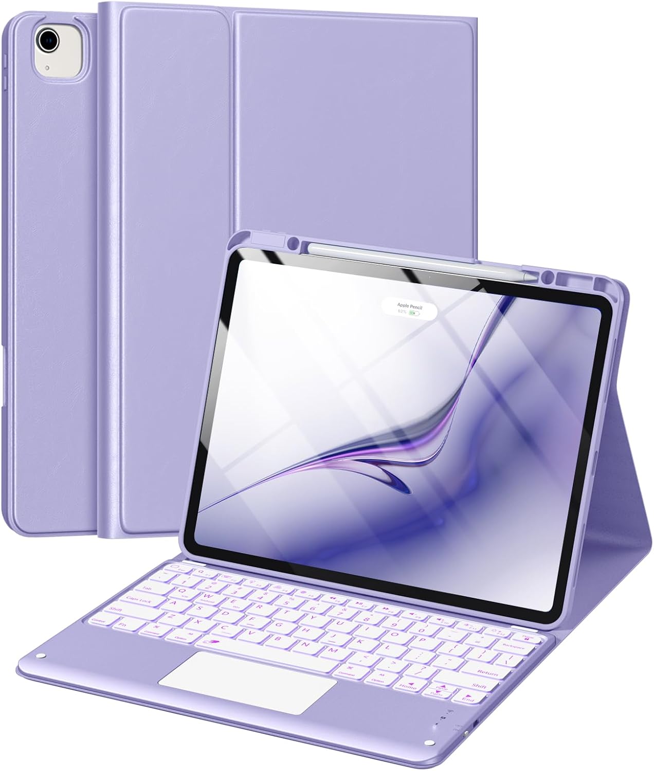 Getino for iPad Air 13 (M4/M3/M2) & Pro 12.9 6th/ 5th/ 4th/ 3rd Gen Case with Keyboard – Multi-Touch Trackpad, 7-Color Backlit, Detachable