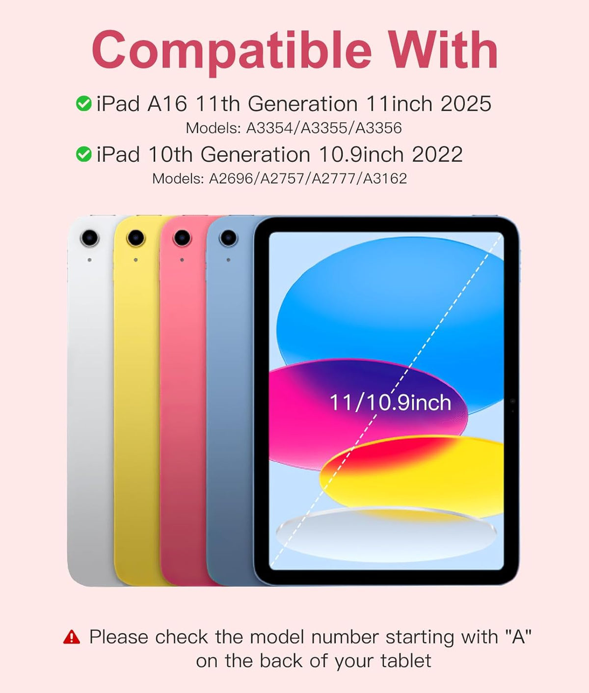Getino Compatible with iPad 10th 11th Generation A16 Case with Keyboard 7 Colors Backlit Detachable Keyboard Cover with Pencil Holder for Apple iPad 11 inch 11th Gen 2025 & 10.9 inch 10th Gen 2022