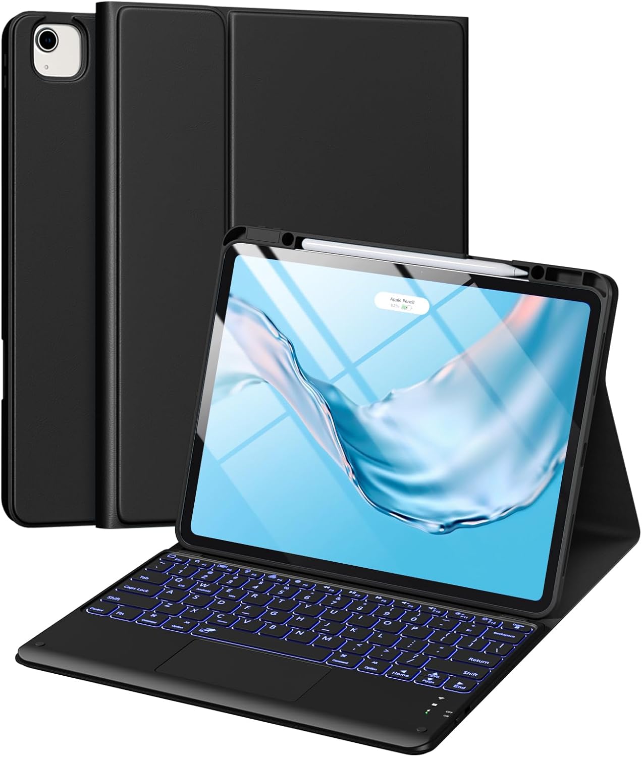 Getino for iPad Air 13 (M4/M3/M2) & Pro 12.9 6th/ 5th/ 4th/ 3rd Gen Case with Keyboard – Multi-Touch Trackpad, 7-Color Backlit, Detachable