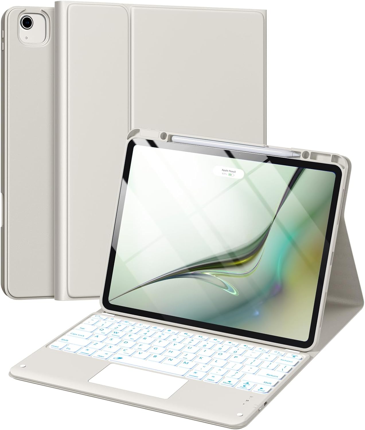 Getino for iPad Air 13 (M4/M3/M2) & Pro 12.9 6th/ 5th/ 4th/ 3rd Gen Case with Keyboard – Multi-Touch Trackpad, 7-Color Backlit, Detachable