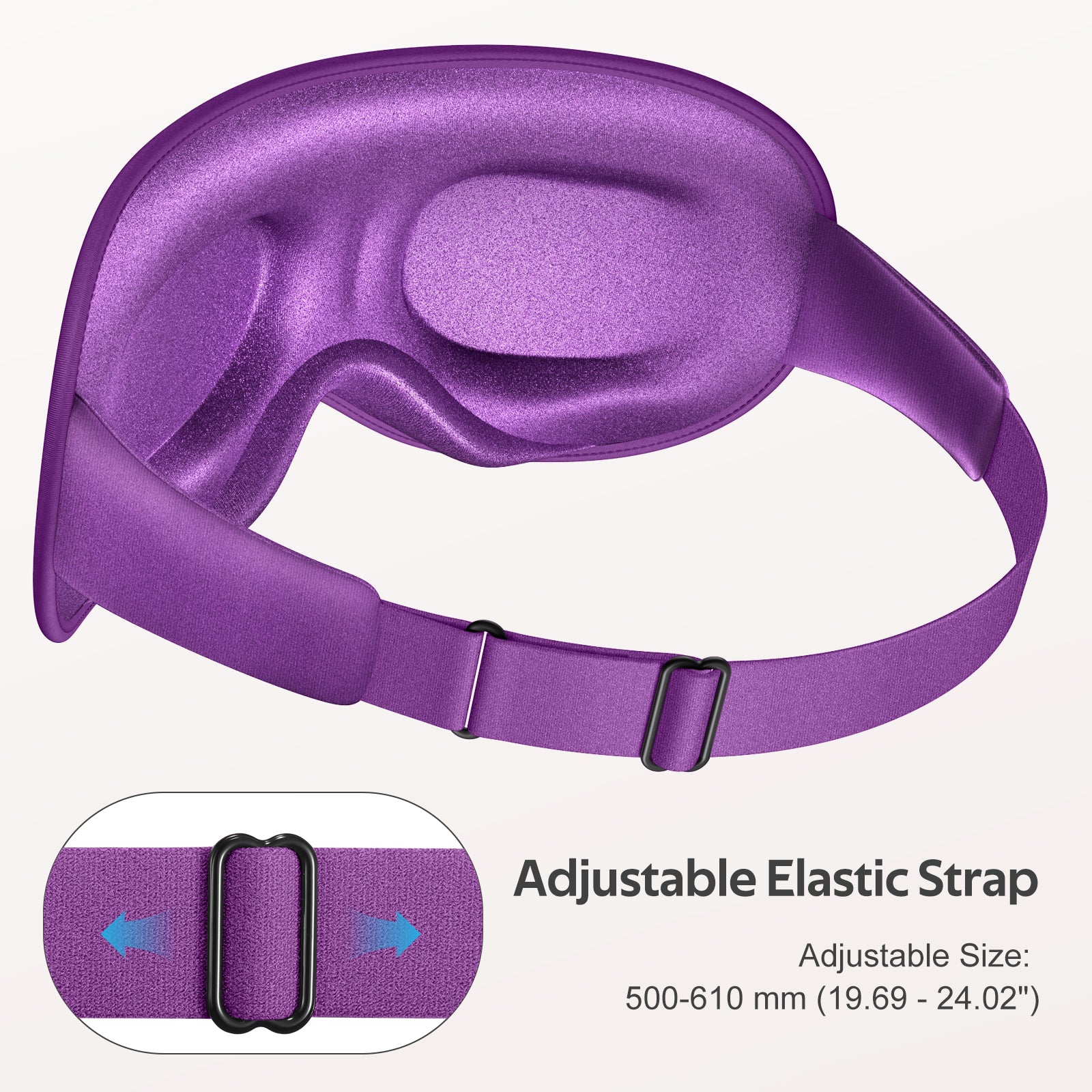 Getino 3D Sleep Masks for Women Men, Blackout Soft Eye Masks for Sleeping, Cotton, Purple