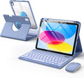 Getino for iPad A16 11th 10th Generation Case with Keyboard and Mouse 360° Rotatable Magnetic Detachable Backlit Keyboard Case Cover with Pencil Holder for Apple iPad 10th 11th Gen 11 inch, Pink