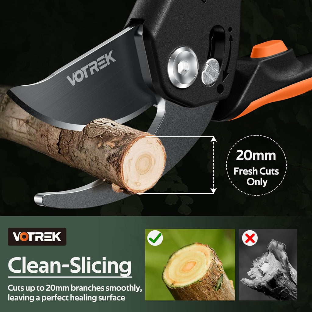 VOTREK Bypass Pruning Shears 5/8" Heavy Duty Garden Scissors Clippers Hand Pruners for Gardening Grass Branch Plant Flower