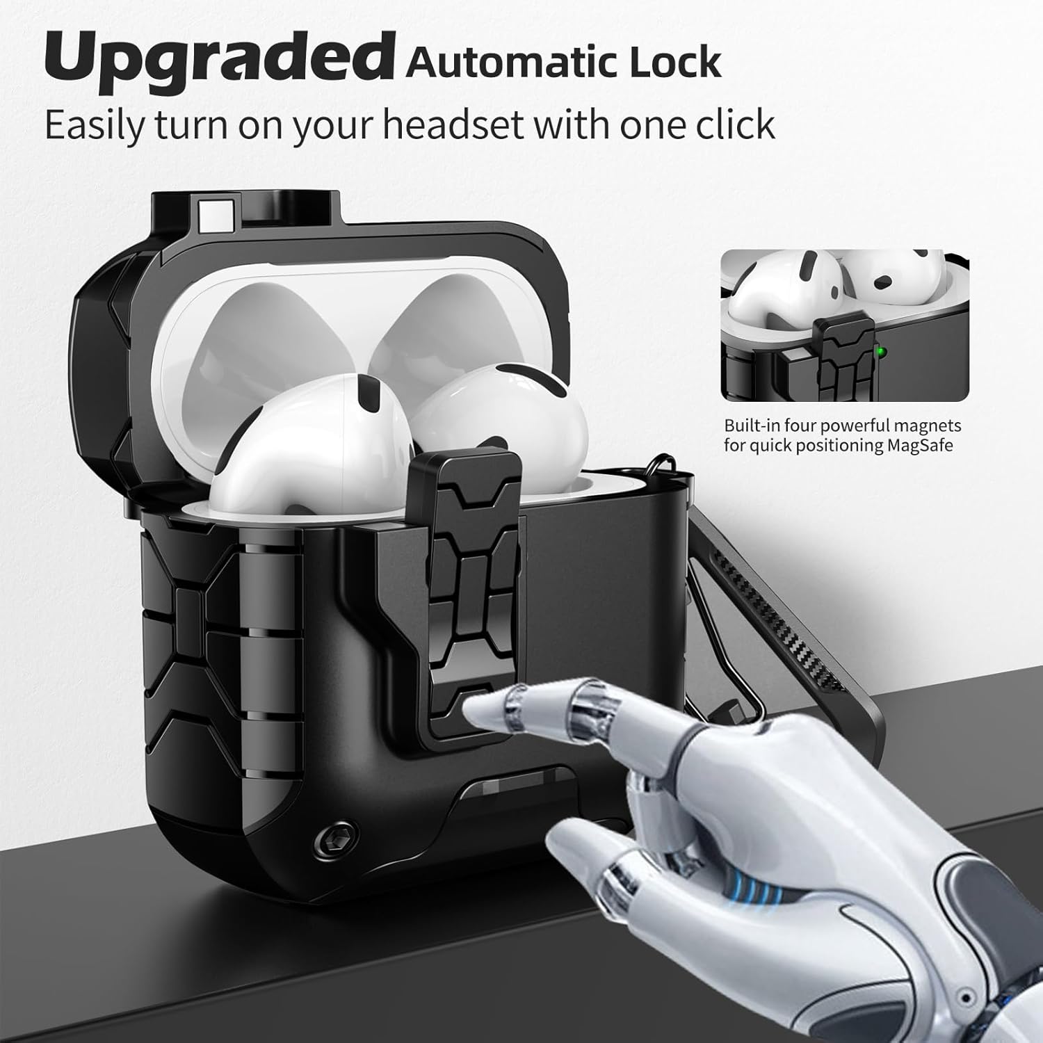 Getino Compatible with Apple AirPods 4 & AirPods Pro 3 Case Cover with Phone Stand, Magnetic Lock & Cleaning Kit