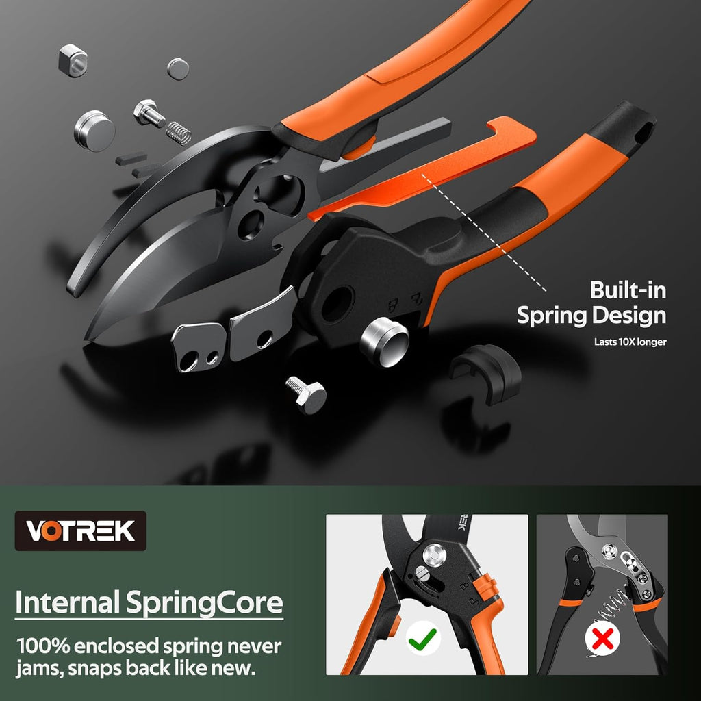 VOTREK Bypass Pruning Shears 5/8" Heavy Duty Garden Scissors Clippers Hand Pruners for Gardening Grass Branch Plant Flower