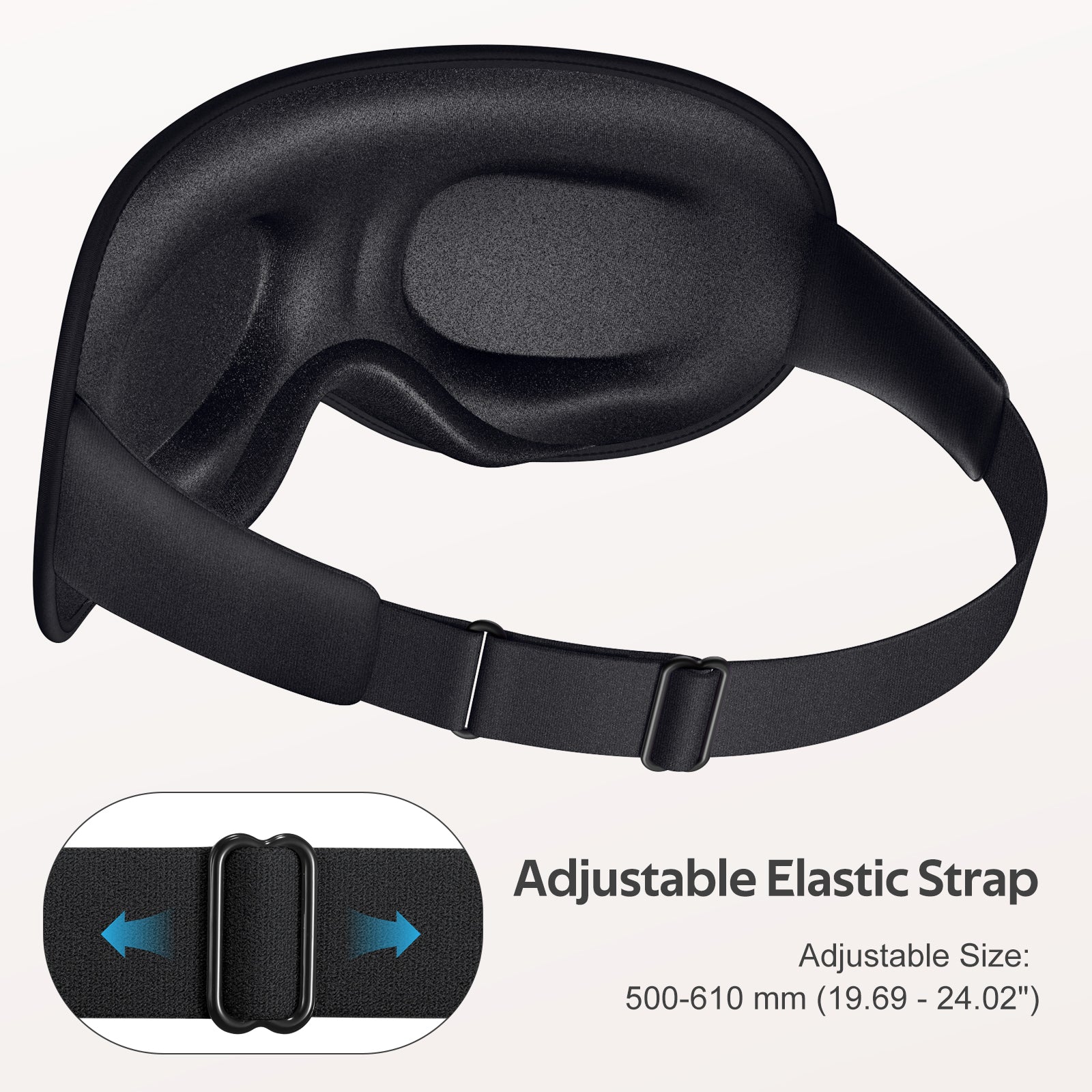Getino 3D Sleep Mask for Women Men, Blackout Soft Eye Masks for Sleeping, Cotton, Black