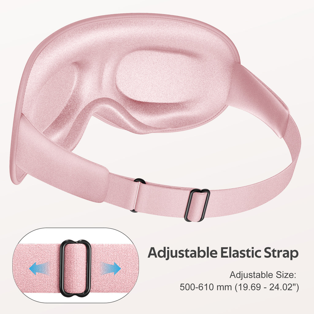Getino 3D Sleep Masks for Women Men, Blackout Soft Eye Masks for Sleeping, Cotton, Pink