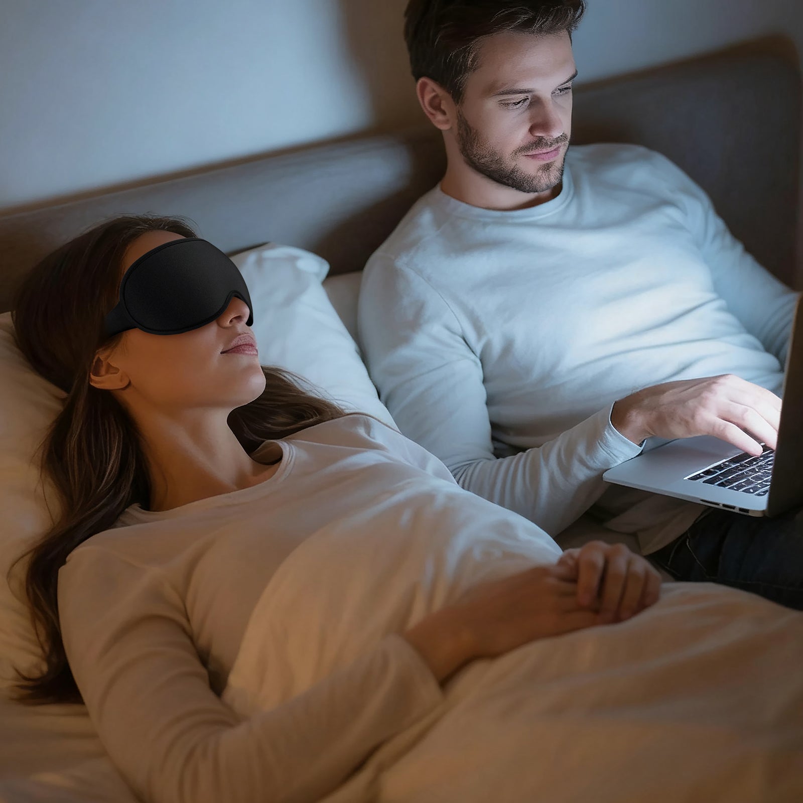 Getino 3D Sleep Mask for Women Men, Blackout Soft Eye Masks for Sleeping, Cotton, Black