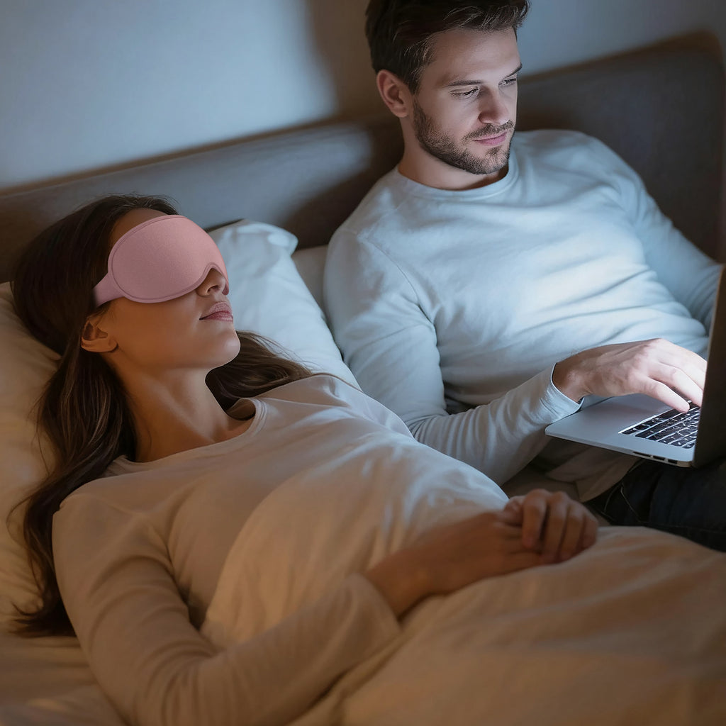 Getino 3D Sleep Masks for Women Men, Blackout Soft Eye Masks for Sleeping, Cotton, Pink